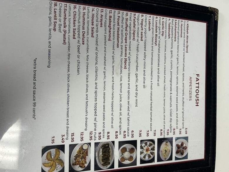 Fattoush - San Diego, CA menu_pic