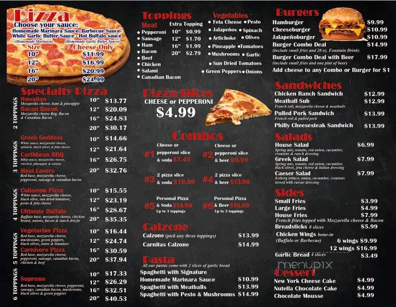 Oceans Pizzeria - San Diego, CA menu_pic