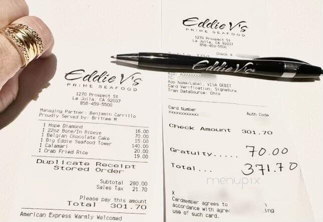 Eddie V's - San Diego, CA menu_pic