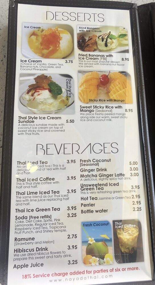 Nayada Thai Cuisine - Lakewood, CA menu_pic