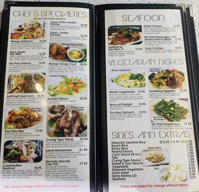 Nayada Thai Cuisine - Lakewood, CA menu_pic