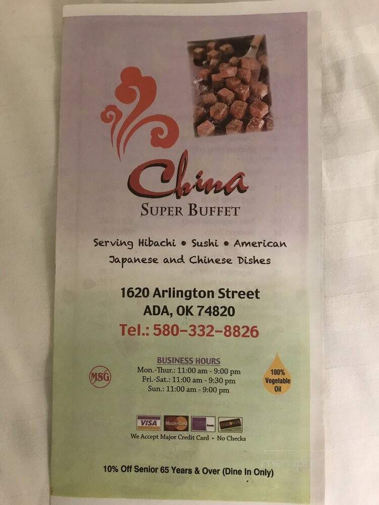 Asian Buffet - Ada, OK menu_pic