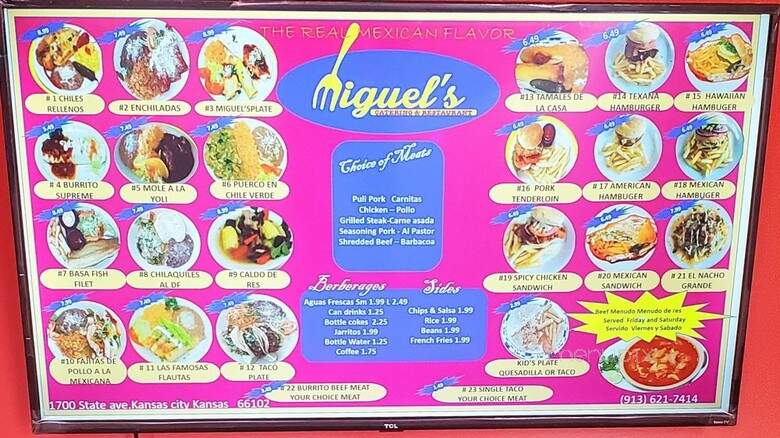 Miguels catering and carry out - Mission, KS menu_pic