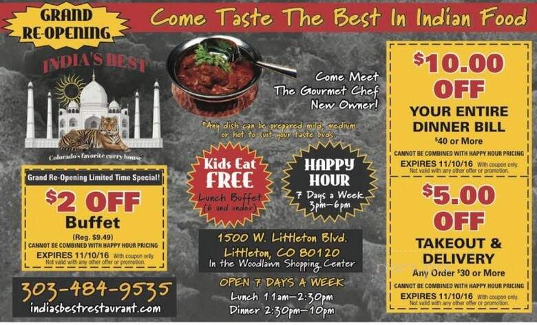 India's Best - Littleton, CO menu_pic