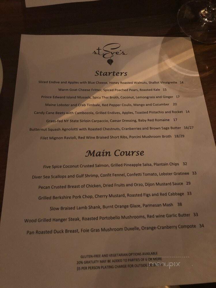 St. Eve's - Ho Ho Kus, NJ menu_pic