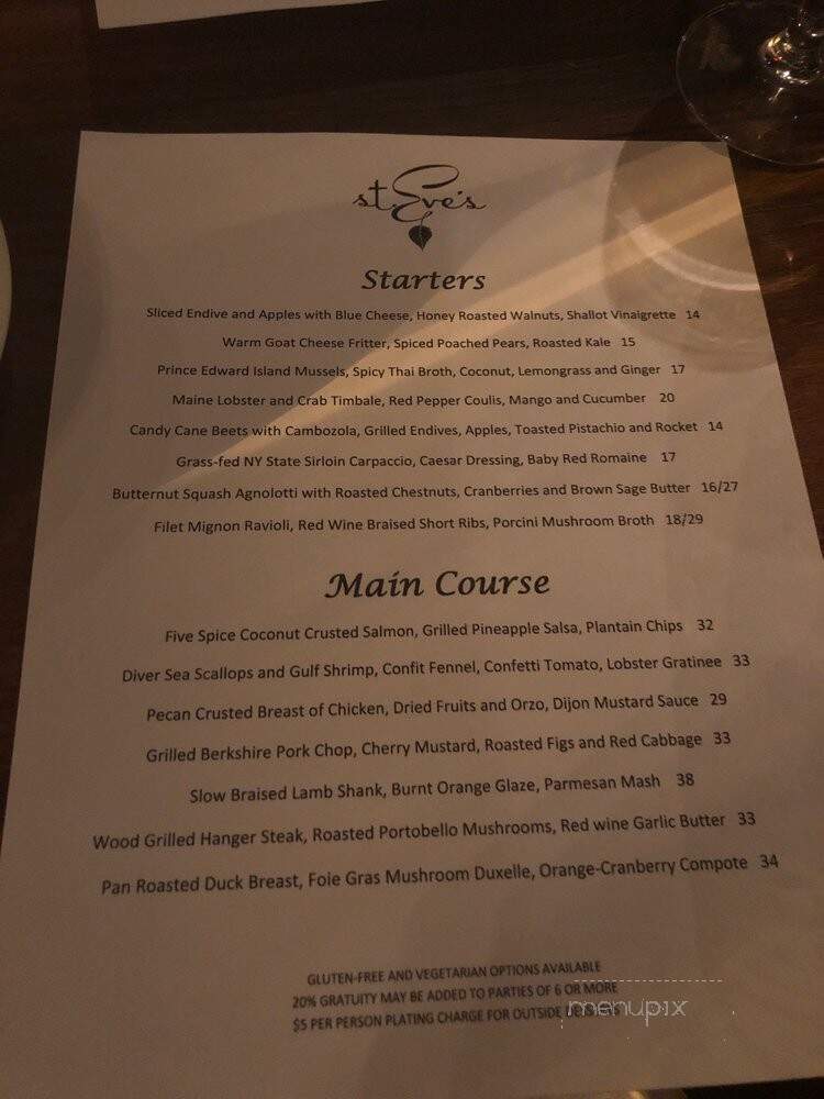 St. Eve's - Ho Ho Kus, NJ menu_pic