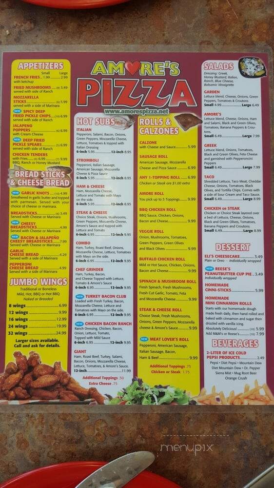 Amore's - Fort Wayne, IN menu_pic