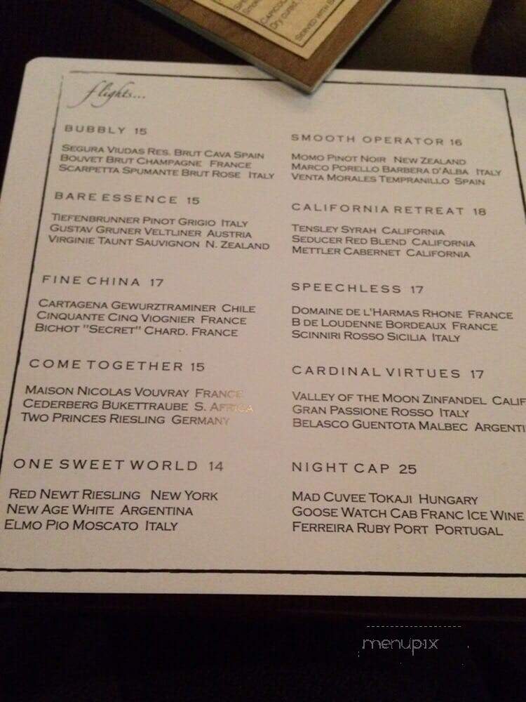 Flight Wine Bar - Rochester, NY menu_pic