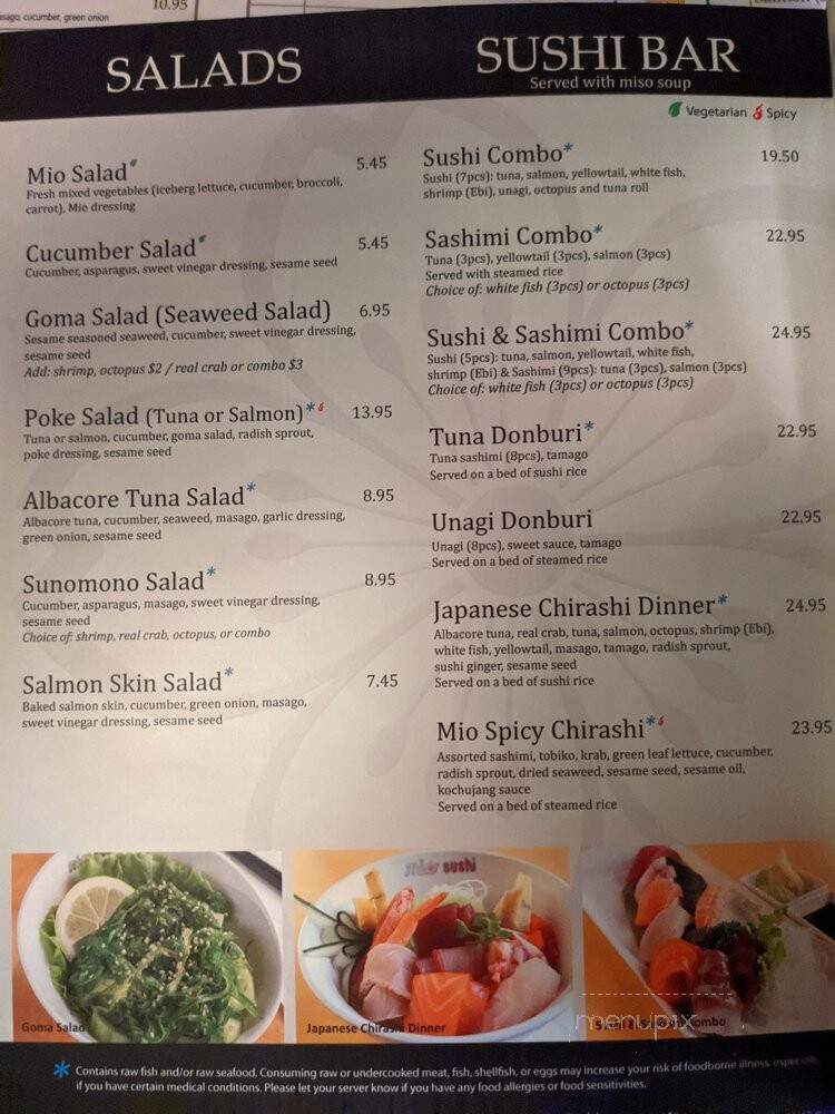 Mio Sushi - Vancouver, WA menu_pic