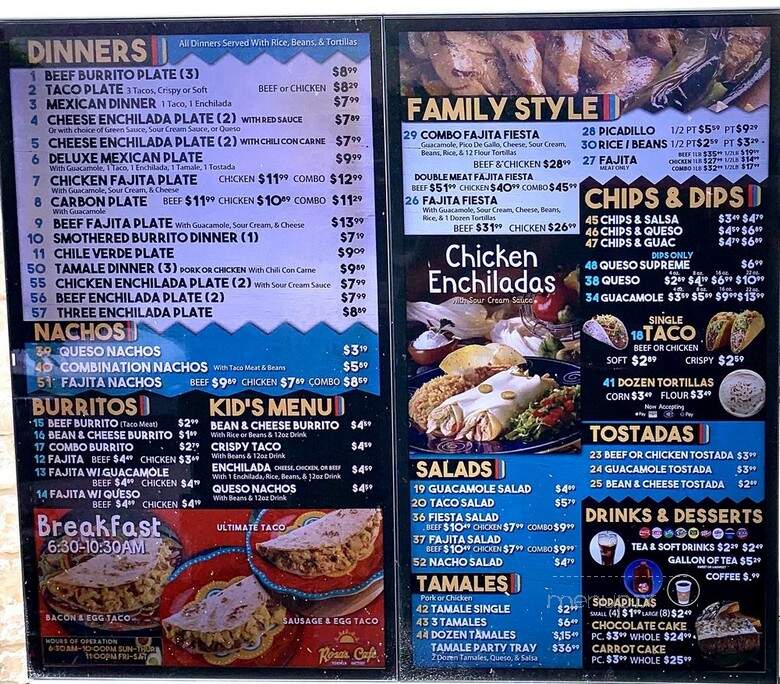 Rosa's Cafe Tortilla - Lakewood, WA menu_pic