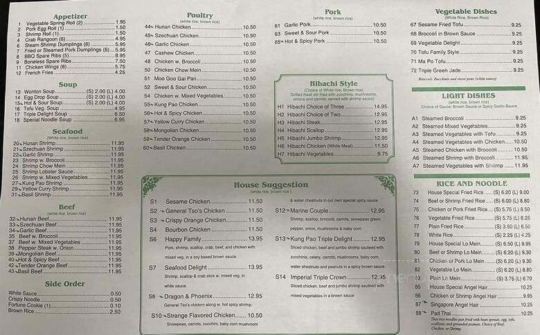 Chen's Cafe - Burlington, NC menu_pic