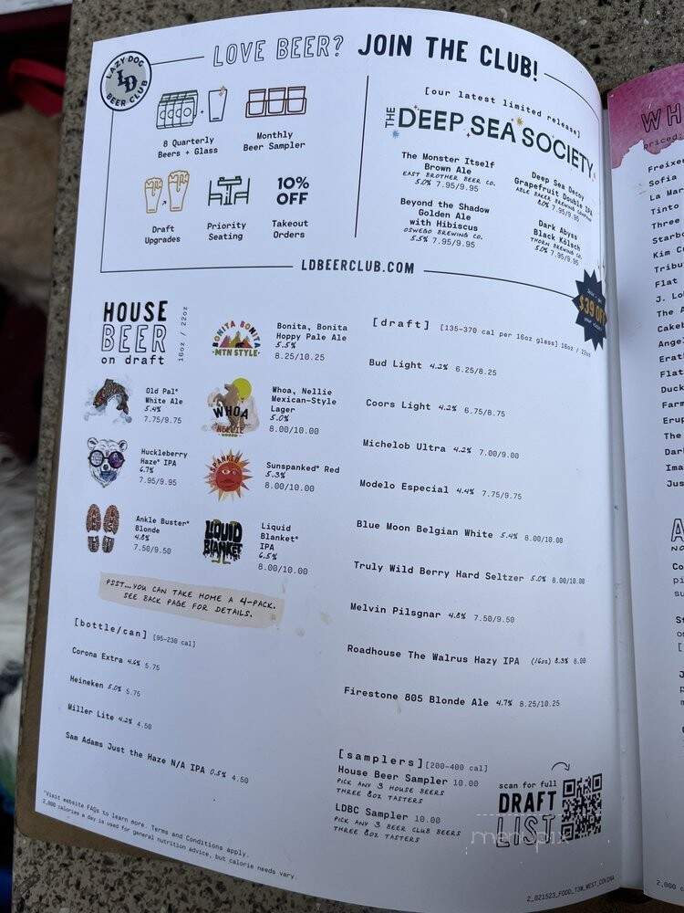 Lazy Dog Cafe - West Covina, CA menu_pic