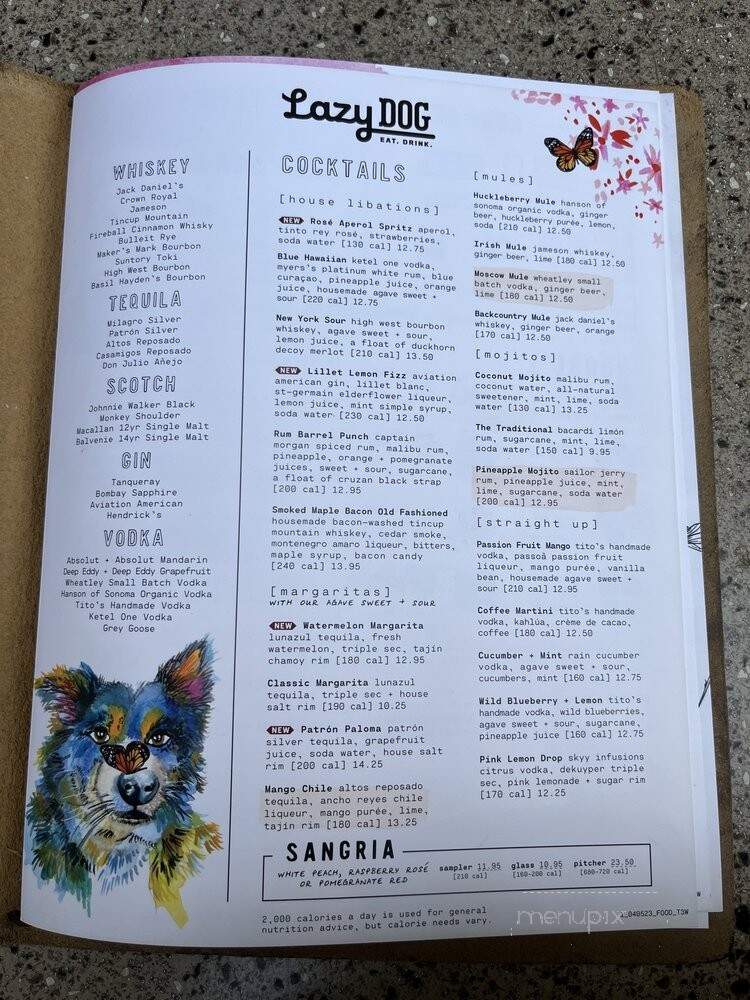 Lazy Dog Cafe - West Covina, CA menu_pic