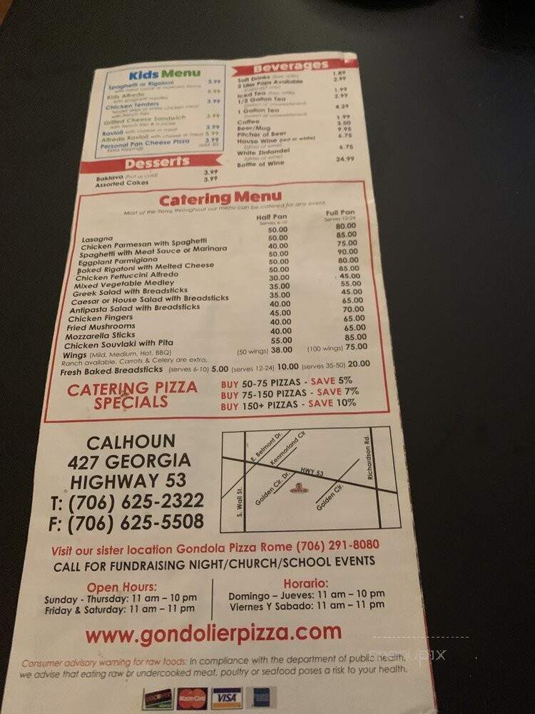 Fork in the Road Diner - Calhoun, GA menu_pic