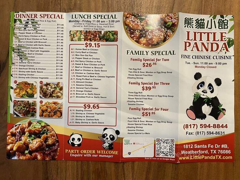 LIttle Panda - Weatherford, TX menu_pic