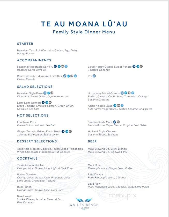 Te Au Moana Luau - Kihei, HI menu_pic