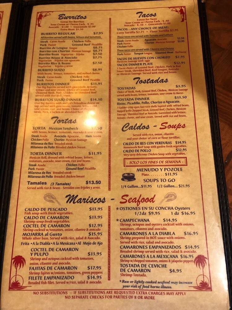 El Senioral - Milwaukee, WI menu_pic