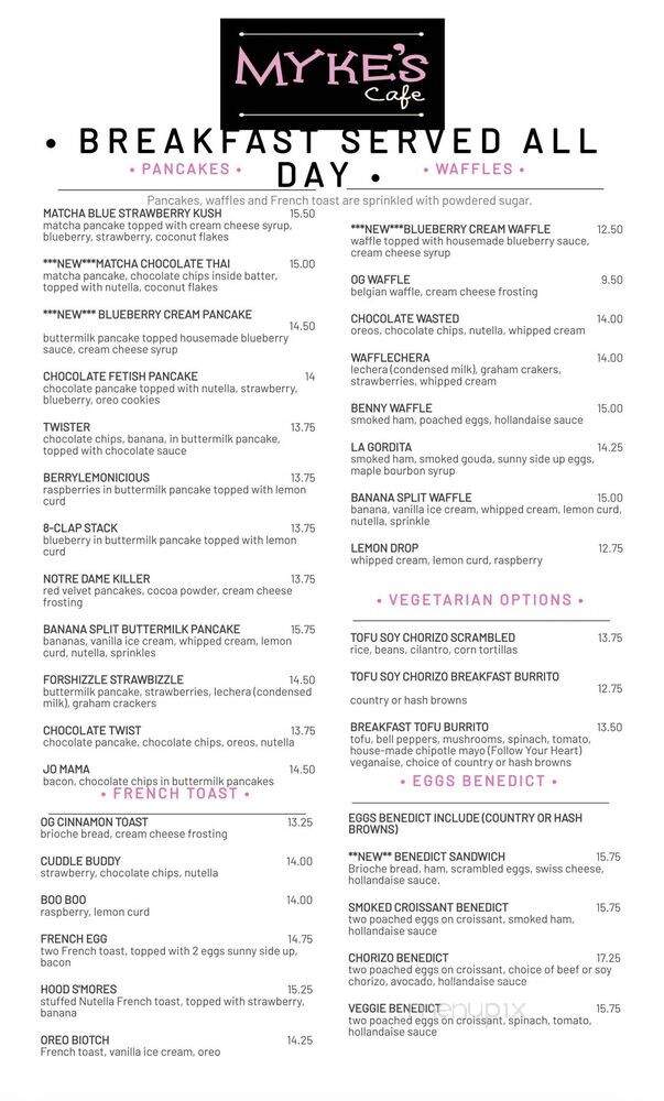 Myke's Cafe - Arleta, CA menu_pic