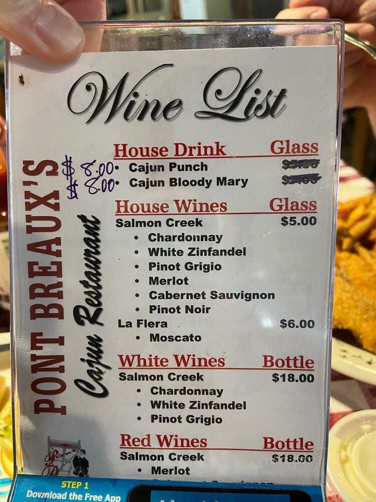 Pont Breaux - Breaux Bridge, LA menu_pic