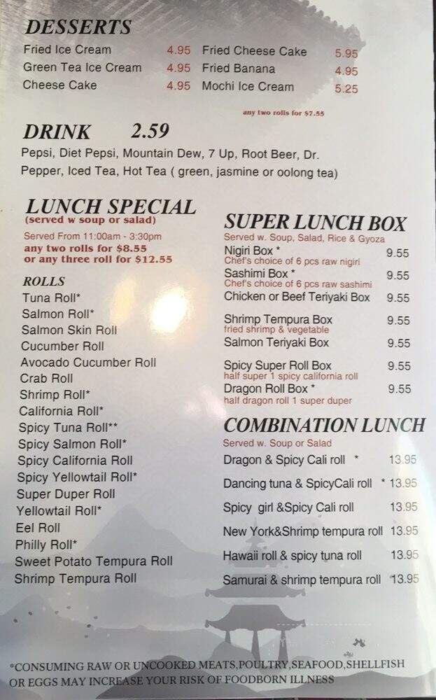 Sakura Sushi Bar - Ogden, UT menu_pic