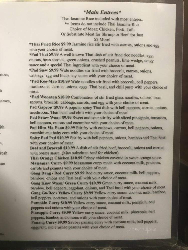 Thai X-Press - Brandon, FL menu_pic