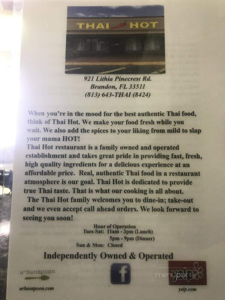 Thai X-Press - Brandon, FL menu_pic