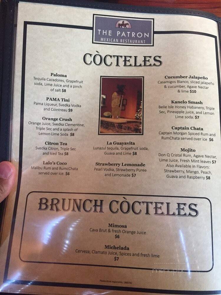 The Patron - Mechanicsville, VA menu_pic