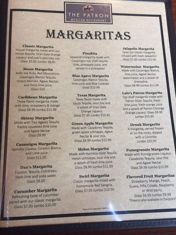 The Patron - Mechanicsville, VA menu_pic