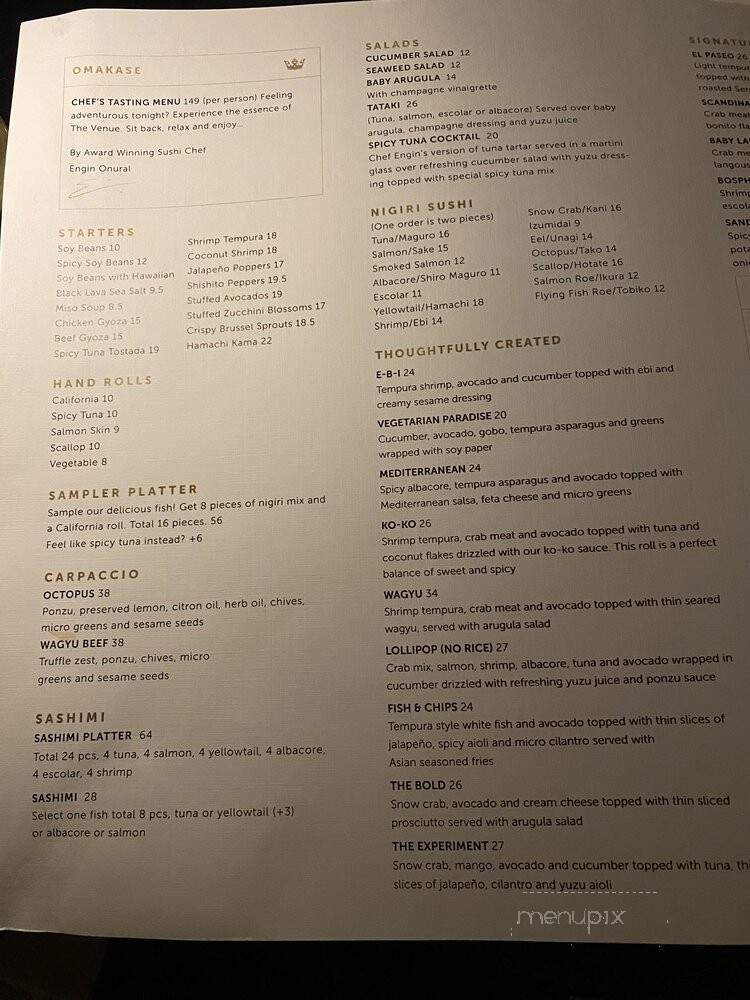 Venue - Palm Desert, CA menu_pic
