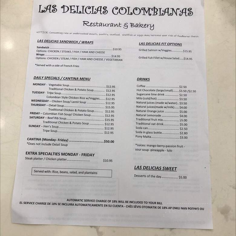 La Colombiana - Miami Beach, FL menu_pic