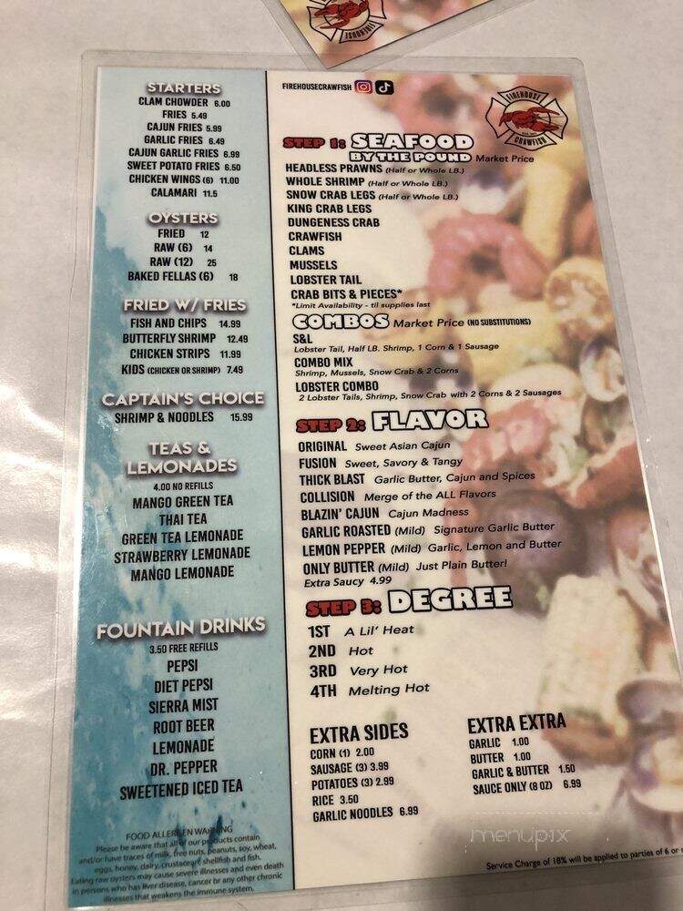 Firehouse Crawfish - Sacramento, CA menu_pic