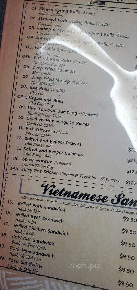 Pho Hang - Roseville, CA menu_pic