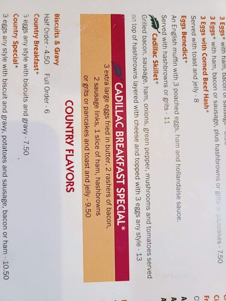 Cadillac Square Diner - Detroit, MI menu_pic