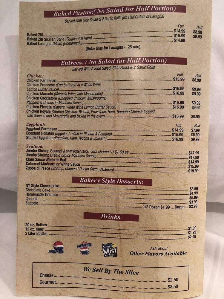 A Bronx Tale - Lantana, FL menu_pic