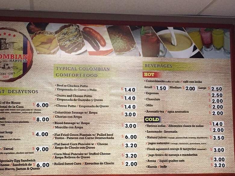 Colombia Harvest Bakery - Palm Bay, FL menu_pic