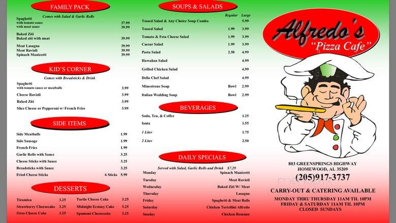 Alfedo's Pizza Cafe - Homewood, AL