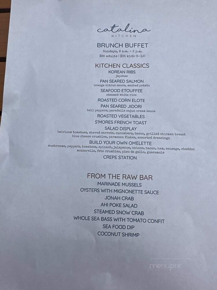 Catalina Kitchen - Rancho Palos Verdes, CA menu_pic