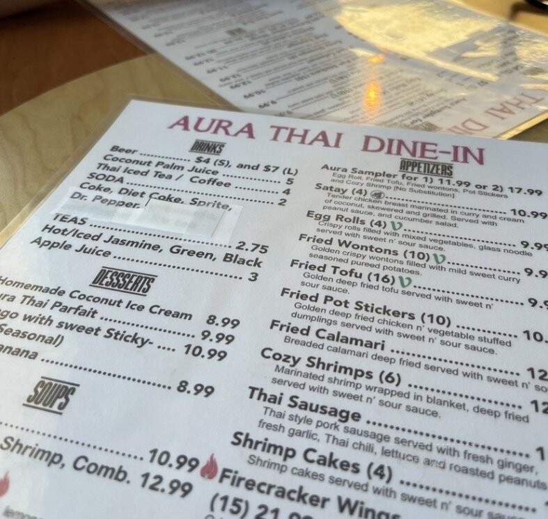 Aura Thai - Long Beach, CA menu_pic
