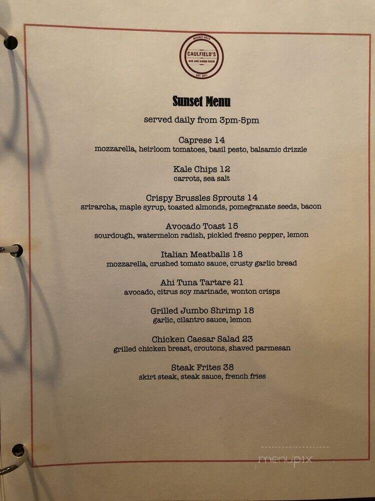 Caulfield's - Santa Monica, CA menu_pic