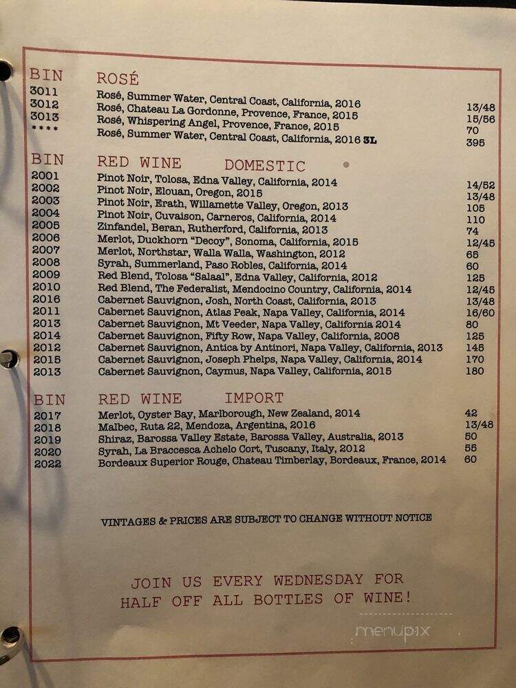 Caulfield's - Santa Monica, CA menu_pic