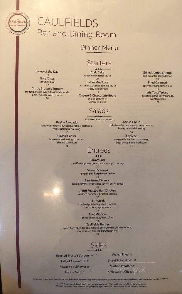Caulfield's - Santa Monica, CA menu_pic
