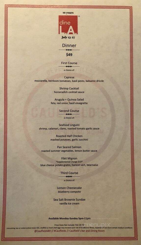 Caulfield's - Santa Monica, CA menu_pic