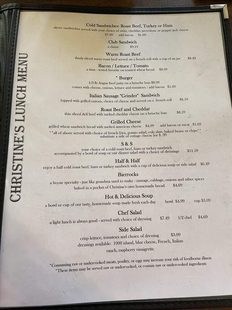 Christines Fine Dining - Rocky Ford, CO menu_pic