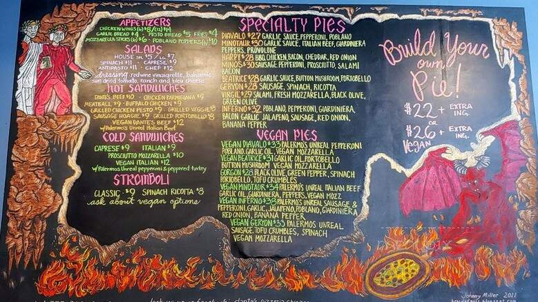 Dante's Pizzeria - Chicago, IL menu_pic