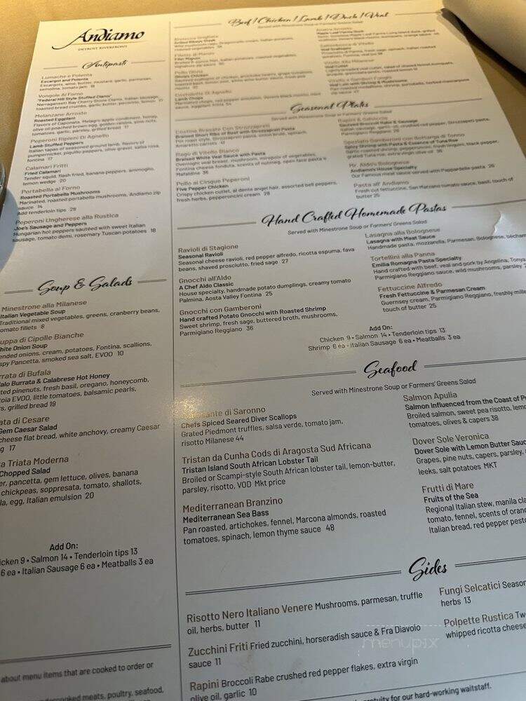 Andiamo Pizza Pie - Detroit, MI menu_pic