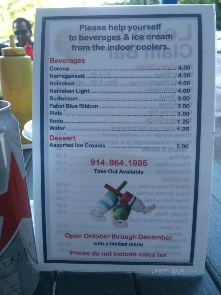 Leno's Clam Bar - New Rochelle, NY menu_pic