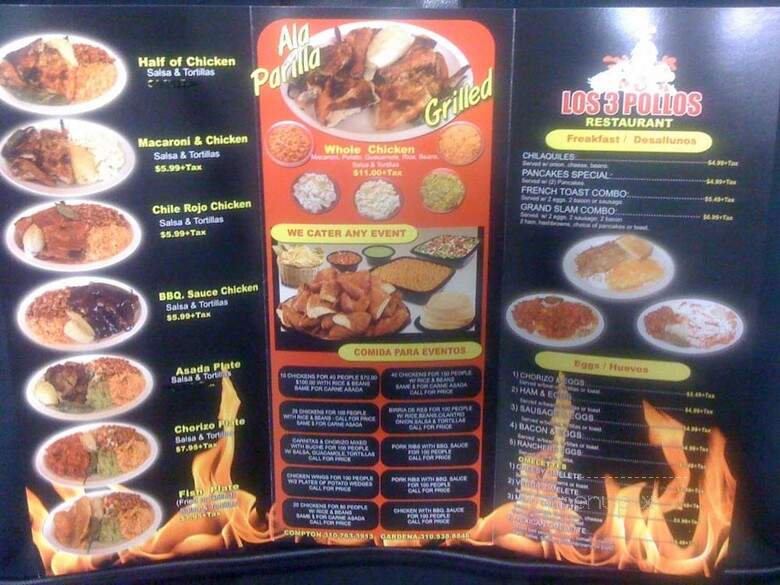 Los 3 Pollos - Gardena, CA menu_pic