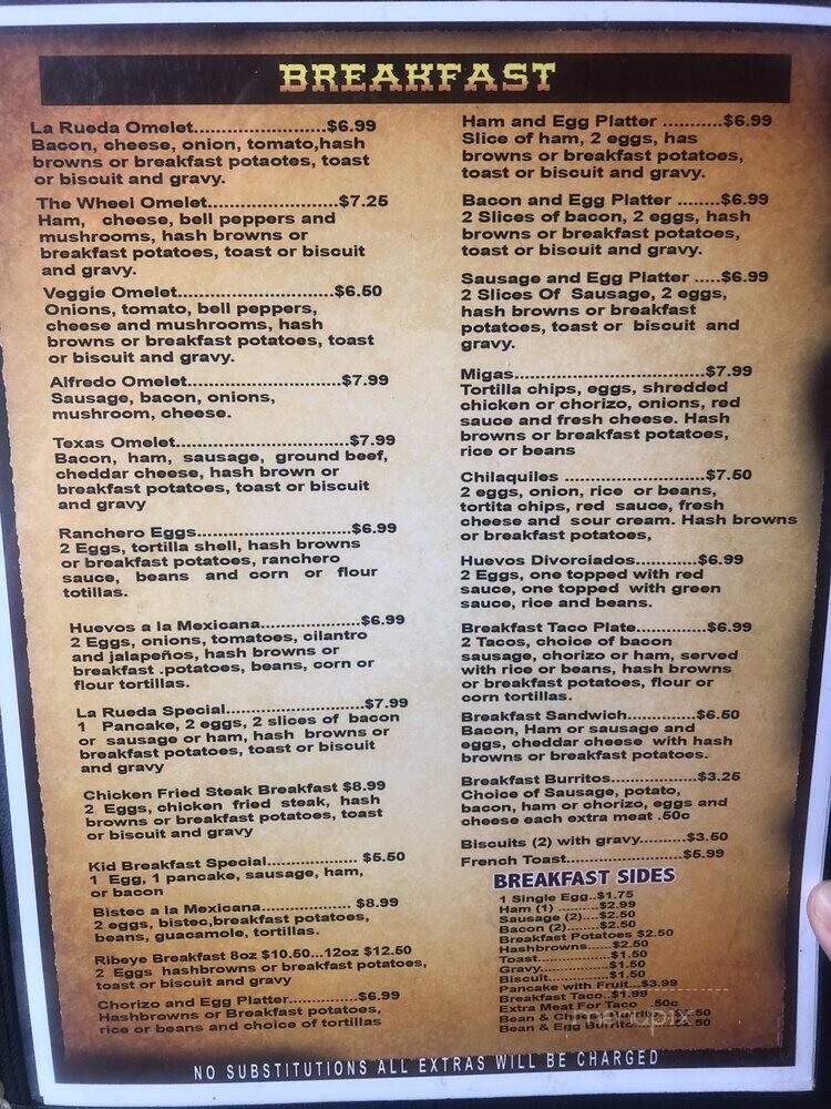 La Rueda Mexican Restaurant - Fort Worth, TX menu_pic