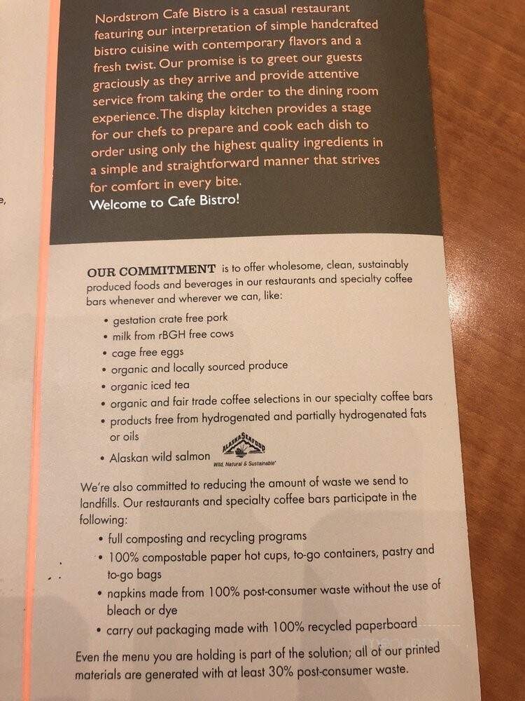 Nordstrom Cafe Bistro - Novi, MI menu_pic