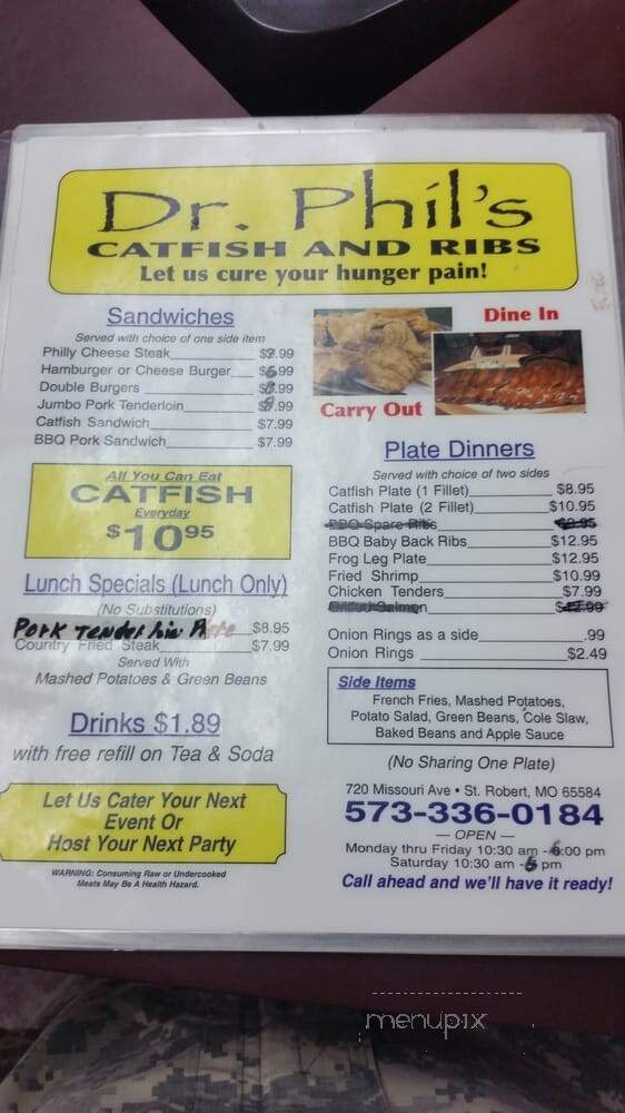 Dr. Phil's Catfish and Ribs - Saint Robert, MO menu_pic
